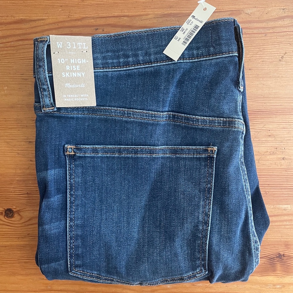 NWT Madewell 10” High Rise Skinny with Tencel 31T